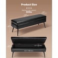 thumbnail image 2 of VEVOR Leather Storage Ottoman Bench, PU Leather Bench with Storage and Metal Legs, Modern Shoe Benches Seat for Entryway, Upholstered End of Bed Benches for Living Room, Dining Room, Hallway, Black, 2 of 9
