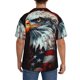 thumbnail image 3 of Balery USA Bald Eagle Camisa Casual de Manga Corta con Botones para Hombre, Texturizada, Estilo Cubano, para Playa, Verano-Medium, 3 of 5