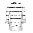thumbnail image 3 of ZyeKqe Women's Tops 3/4 Sleeve Top Pleated V-Neck Shirts Loose Fitting Dress Casual Blouses Striped Tunic Tops, 3 of 4