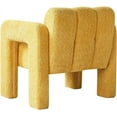 thumbnail image 5 of 31.10" Modern Wide Boucle Upholstered Accent Chairs, Artificial Lamb Wool Single Lounge, Ergonomic Square Accent Chair for Living Room,Yellow, 5 of 18