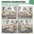thumbnail image 4 of Jarenie Modern Fabric U-Shapped Sofa Sectional Couche for Living Room Convertible Sofa with Ottoman, 4 of 12