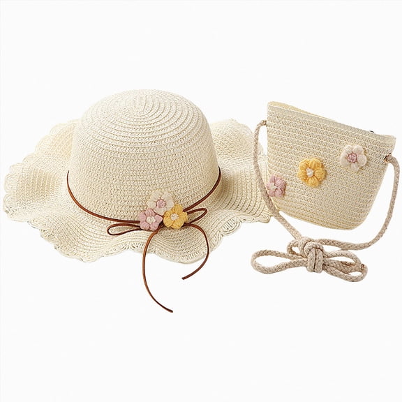 Ccpelsie Baby Sun Hat Toddler Beach Hat Girls UPF 50 Wide Brim Infant Kids Summer Adjustable Sun Protection Light Yellow