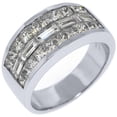 thumbnail image 1 of 18k White Gold Mens Invisible Set Princess & baguette cut Diamond Ring 3.25 Carats, 1 of 1