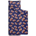 thumbnail image 2 of Football Icon Darkblue Pattern Toddler Nap Mat with Pillow & Blanket, Soft Sleeping Mat for Preschool Daycare Travel Sleepovers, 2 of 6