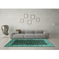thumbnail image 3 of Ahgly Company Indoor Round Oriental Turquoise Blue Industrial Area Rugs, 4' Round, 3 of 4