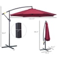 thumbnail image 3 of Outsunny Parasol de Patio Φ10 Pieds de Luxe Parasol de Marché Extérieur Rouge Vin, 3 of 9