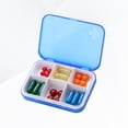 thumbnail image 4 of EeaseCA 2pcs Multifunction Pill Storage Box 6 Compartments Pill Organizer Portable Medicine Case (Blue), 4 of 7