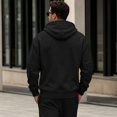 thumbnail image 4 of Men's Full Zip Hoodie Long Sleeve Casual Sweatshirt with Chest Pocket Drawstring Soft Fall Zip Up Hoodie, 4 of 6