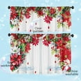 thumbnail image 5 of SUNWISHA Christmas Poinsettia Curtain Valances for Kitchen 3 Piece Set 52'' Lx18'' W & 36'' L x 26'' W x2 Red, 5 of 7