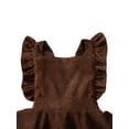 thumbnail image 5 of Douhoow Toddler Girl Suspender Skirts Solid Color Corduroy Sleeveless Ruffles Skirt, 5 of 9