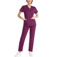 thumbnail image 7 of Scrubs Set for Women Nurse Uniform Jogger Suit Medical Scrubs Set V-Neck Top & Pants with Pockets Comfortable & Durable, 7 of 7