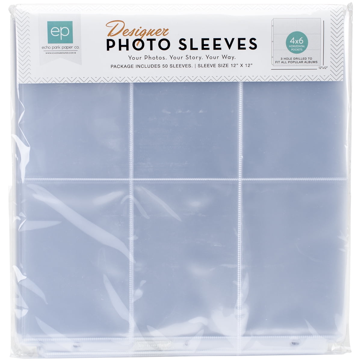 Photo Freedom Photo Sleeves Protectors 12"X12" 50/Pkg(6) 4"X6