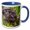 Blue/White, variant on 3drose, Usa, Minnesota. Two Mink Kits in Log Watching for Mother., 11oz Magic Transforming Mug