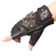 thumbnail image 3 of 1 par de guantes de esqueleto pirata con remaches de cuero artificial, guantes punk de medio dedo, guantes para hombre para andar en motocicleta y deportes al aire libre, 3 of 5