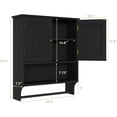 thumbnail image 3 of Black Bathroom Cabinet Wall Mounted with Towels Bar, Medicine Cabinet with 2 Door Adjustable Shelves, Over Toilet Cabinet for Bathroom Laundry Room Kitchen, 3 of 18