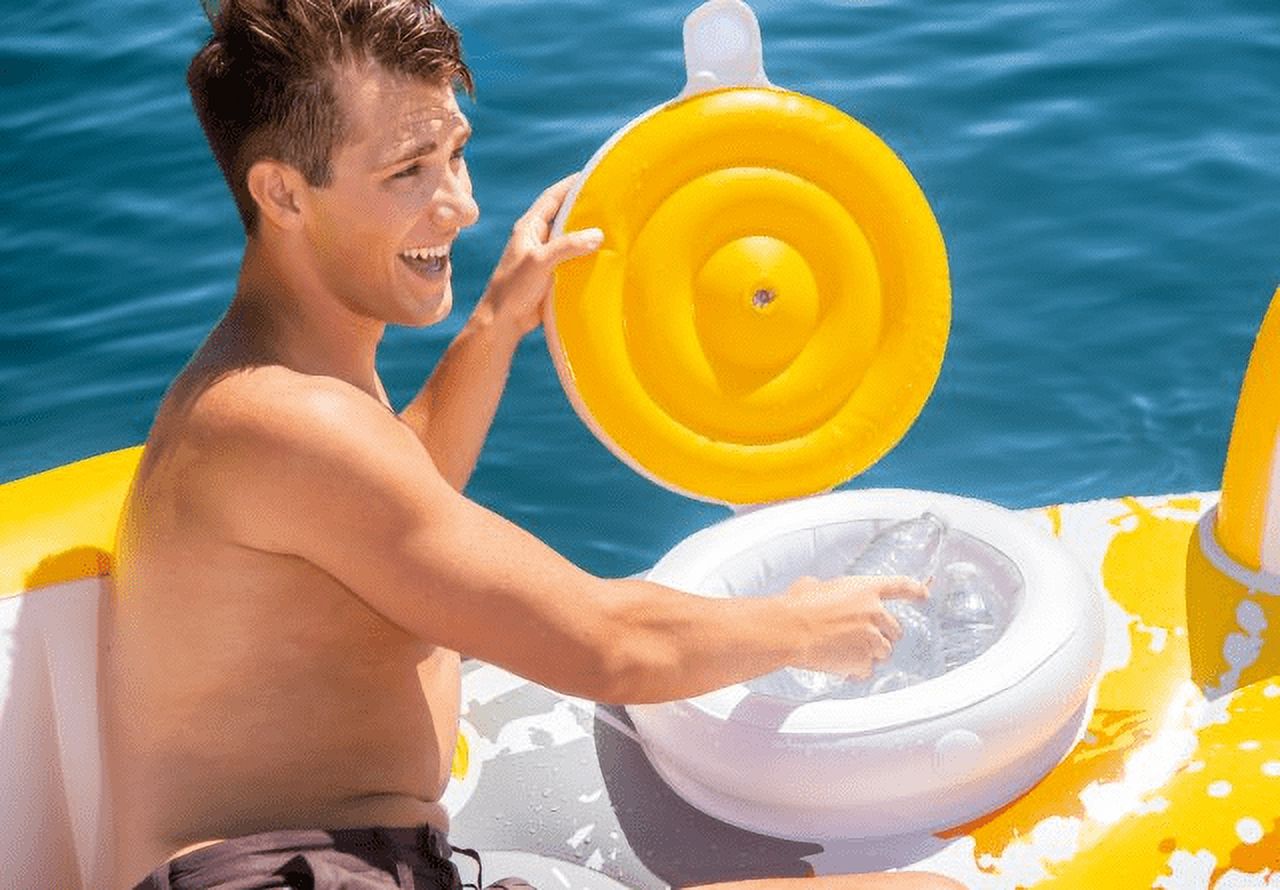 Intex 57276EP 5 Person Inflatable Laguna Island Lounging Pool Float, Yellow