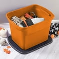 thumbnail image 4 of Sterilite 18 Gallon Orange Plastic Storage Container Bin Tote with Lid (8 Pack), 4 of 6