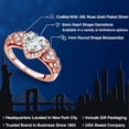 thumbnail image 2 of Gem Stone King 18K Rose Gold Plated Silver Sky Blue Aquamarine and White Moissanite Halo Ring for Women | 0.91 Cttw | Heart Shape 6MM | Gemstone March Birthstone | Size 8, 2 of 6