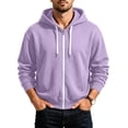 thumbnail image 3 of Mens Sweatshirt Zeliretfy Men's Windbreakers Casual Jacket Loose Solid Color Outdoor Long Sleeved Hooded Casual Jacket Windbreaker Front-Zip Jacket, 3 of 6
