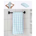 thumbnail image 6 of Aqua Blue Green Towel Set of 3, Soft Microfiber Bath Towels, Hand Towel, Washcloths, Checkered Plaid Gingham Lattice Trellis Quick-Dry Absorbent Towels for Bathroom Kitchen Hotel Beach Gym Spa, 6 of 7