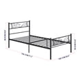 thumbnail image 5 of WeeHom Twin Size Metal Bed Frame for Boys Single Platform Bed Frame with Headboard Footboard for Bedroom, Black, 5 of 12