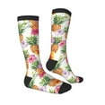 thumbnail image 3 of Fotbe Hawaiian Pineappl print Women's Men's Novelty Crew Socks Cotton Socks Knee High Socks for Walking,Running,Nurses,Pregnancy, 3 of 9