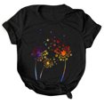 thumbnail image 3 of Gibobby Camiseta de manga corta para mujer Mujeres Blouse Travel Women To Loose Beach(Negro,XL), 3 of 5