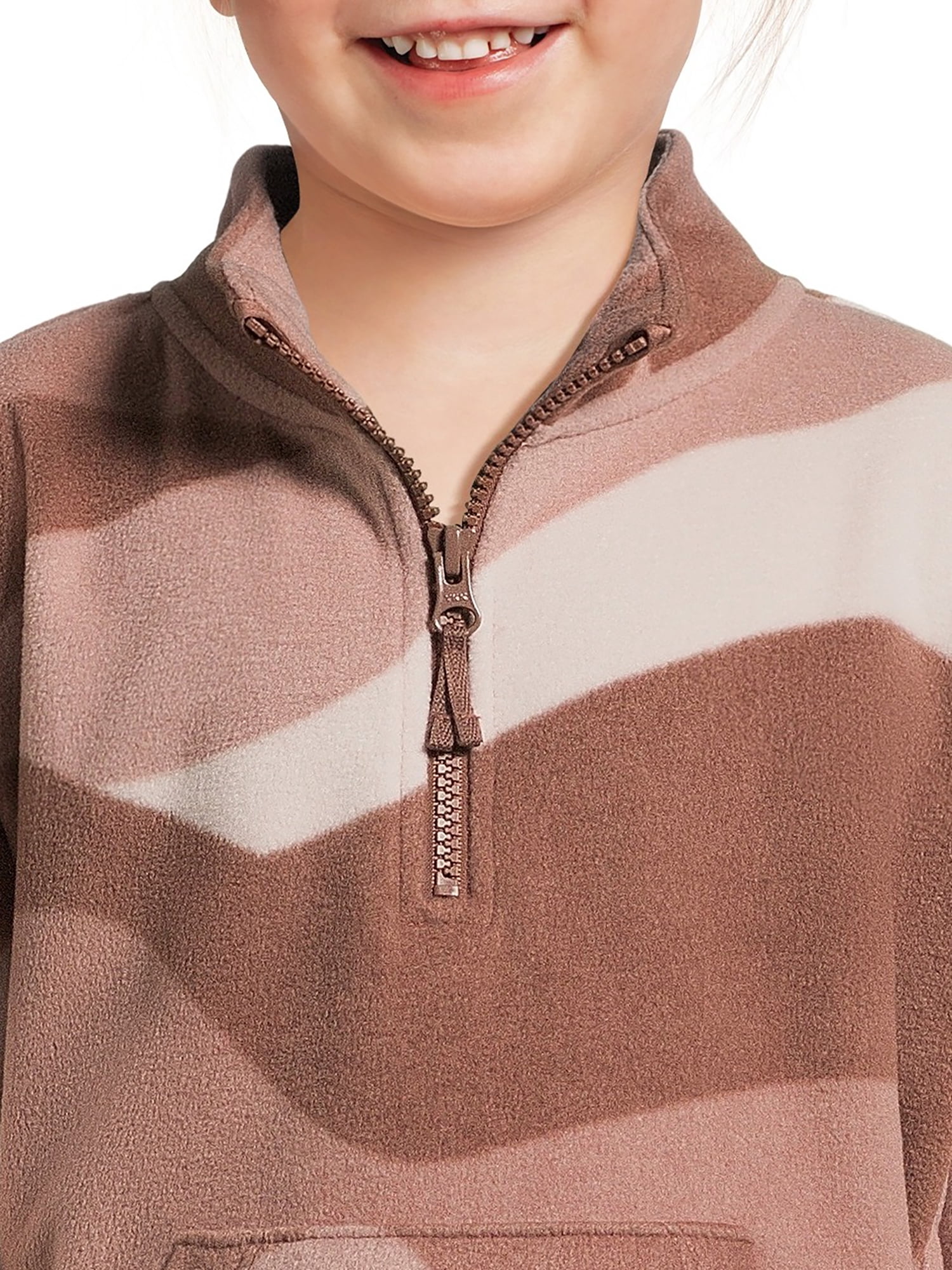 Athletic Works Girls Microfleece Quarter-Zip Pullover, Sizes 4-18 & Plus