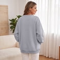 thumbnail image 6 of VV AVEORS Womens V Neck Sweatshirt With Pockets Hoodless Hoodies Fleece Pullover Dressy Casual Loose Fit Long Sleeve Tops Gray XL, 6 of 9