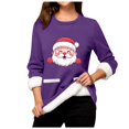 thumbnail image 5 of WEAIXIMIUNG Chandails en Molleton pour Femmes Sans Capuche Manches Longues Col Rond Poche Rembourré Pull Chaud, 5 of 5