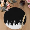 thumbnail image 3 of Abstract Black Round 13 Inch Placemats Set of 4, Modern Minimalist Graffiti Artwork HeatResistant Non Slip Place Mats for Dining Table, Wipeable Braided Kitchen Table Mats for Housewarming, 3 of 9