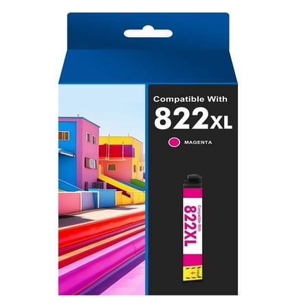 1 x Magenta 822XL Ink Cartridges Compatible for Epson 822 822 XL 822XL Printer Ink for WorkForce Pro WF-3820 WF-4820 WF-4830 WF-4833 WF-4834 WF-3823