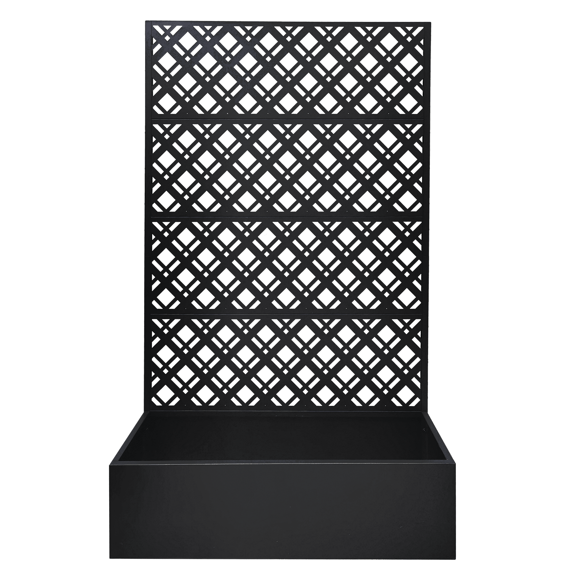 Mintazer 70.9" H Metal Planter with Trellis, Outdoor Privacy Planter Box with Drainage Holes for Climbing Plants, Black