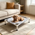 thumbnail image 4 of Elevated Cooling Pet Bed for Summer, Portable Raised Dog Cat Cot with Breathable Mesh, Washable Cover Foldable Pet Cot for Indoor Outdoor Camping Travel, White, 4 of 6
