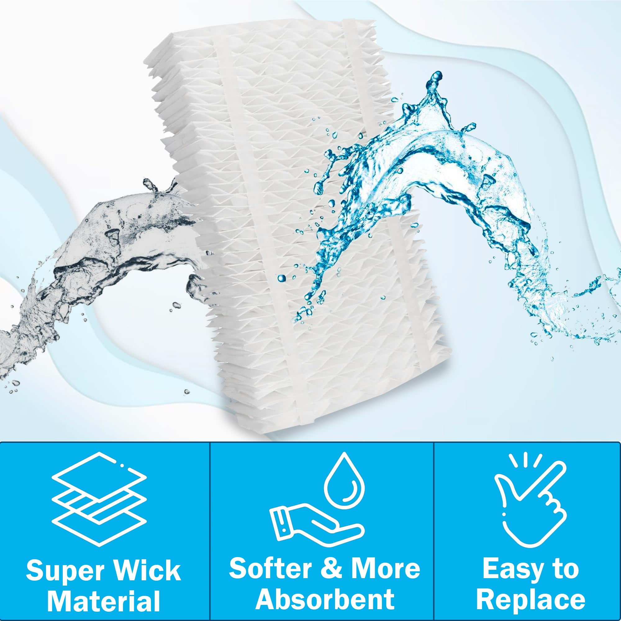 HQRP 2-Pack Humidifier Wick Filter Replacement for Sears Kenmore 14909, 14912, 32-14912, 42-14912, Replacement for Emerson Essick Air AIRCARE HDC-2R & HDC-411