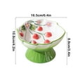 thumbnail image 3 of Ceramic Slow Feeder Pet Bowl 6.5 Inch Elevated Dog Cat Food Dish Anti Tipping Strawberry Design Small Animal Feeding Dish, 3 of 6