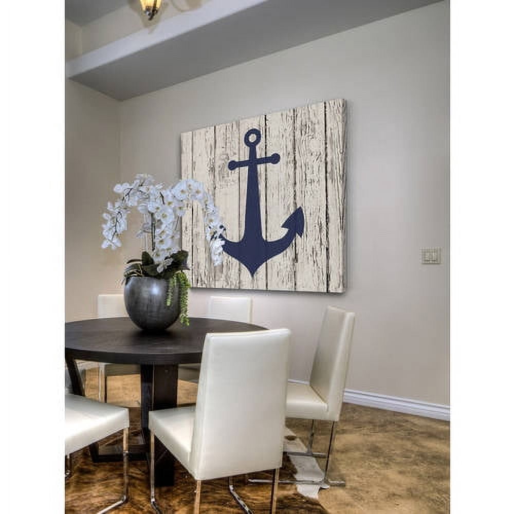 "Blue Anchor" Painting Print on Wrapped Canvas