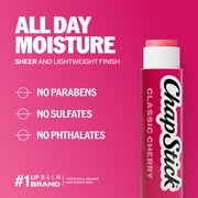 ChapStick Classic Cherry Flavored Lip Protectant Sticks, 24 Hour Moisturizing, 3-Pack, 0.15 oz Each