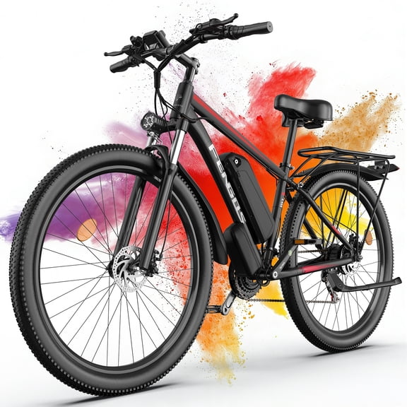 FENGQS Q8 Electric Bike for Adults,Peak 2000W Motor 48V 17.5Ah 21-Speed Ebike,80 Mile 32MPH Electric Commuter&Mountain Bike (RED)UL2849