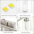 thumbnail image 5 of Ataucjin 3 Light Brushed Gold Vanity Lights, Bathroom Light Fixtures CrystalGlass Dimmable 3 Color Temperatures Modern Bathroom Wall Sconce for Bathroom Hallway Kitchen Bedroom Living Room, 5 of 7