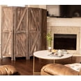 thumbnail image 2 of Premium Home 4-Panel Room Divider – Rustic Brown Barn Door, K Pattern Folding Privacy Screen, Partition Wall, 2 of 6