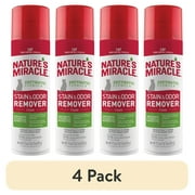 (4 pack) Nature's Miracle Cat Stain and Odor Remover Foam for Carpet, Hard Floors, Fabric and Furniture, 17.5 oz