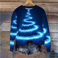thumbnail image 7 of Feancey Graphic Womens Novelty Sweatshirts Fashion Xmas Tree Printed Long Sleeve Tunic Sweatshirt Loose Fit Casual Crewneck Pullover Tops Blue L, 7 of 7