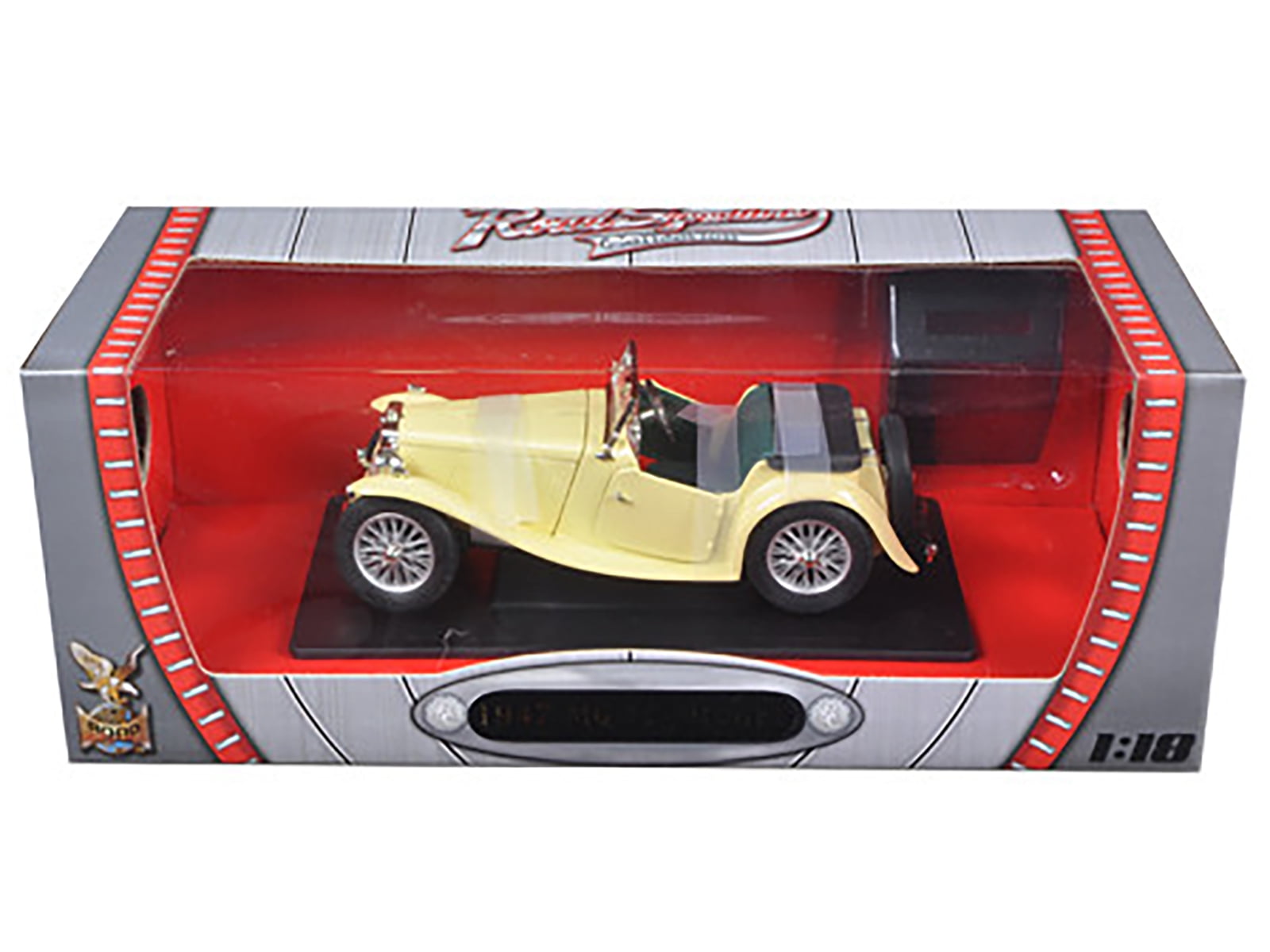 Diecast 1947 MG TC Midget Yellow 1/18 Diecast Model Car by Road