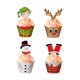 thumbnail image 1 of Adornos y envoltorios para cupcakes de Navidad, 72 piezas, suministros para fiestas de Navidad, muñeco de nieve, Papá Noel, reno, elfo, divertido adorno para cupcakes para baby shower, cumpleaños, gra, 1 of 5