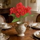 thumbnail image 1 of Recortes De Plástico Ramo de flores artificiales de pensamientos rojos, flores de seda artificiales para decoración de bodas y hogares (1 pieza) Rkxzt, 1 of 8