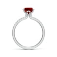 thumbnail image 2 of ANGARA Lab Grown 2 Ct Oval Ruby Hidden Halo Engagement Ring for Women in 14K White Gold (Size-9x7mm) | July Birthstone, Birthday, Anniversary, Jewelry Gift for Women | Lab-Grown Ruby Ring, 2 of 8