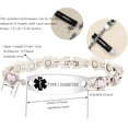thumbnail image 5 of Uloveido Customized Adjustable Stainless Steel Cubic Zirconia Medical Pacemaker Medical ID Bracelet with Health Card, 5 of 8