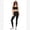 Black, variant on Womens matching sets Y-shaped cross-back sports bra and leggings with side Pockets for Yoga,Pilates, gym