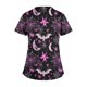 thumbnail image 4 of Puntoco Top de lactancia informal con cuello en V, manga corta y estampado de Halloween para mujer, 4 of 5